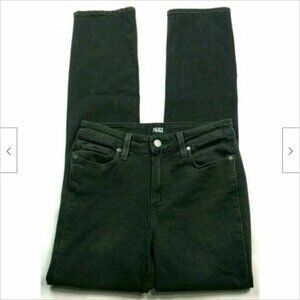 Paige Julia Straight Jeans Black Split Cuff Size 24
